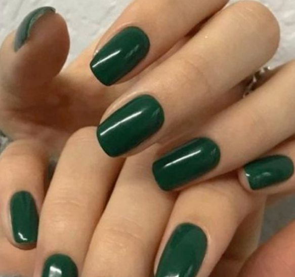 Deep Forest Green Square Fall Nail