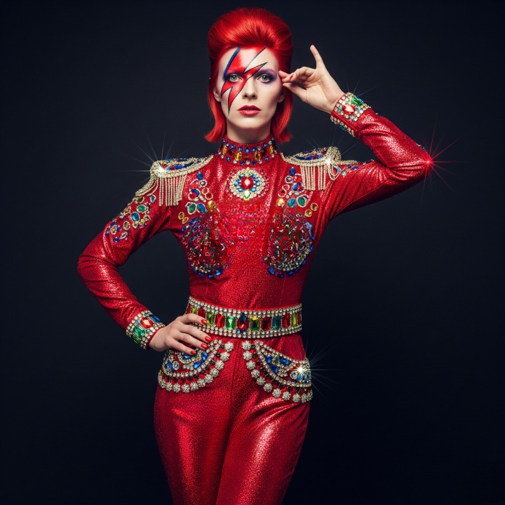 Glam Rock Sparkle: David Bowie's "Aladdin Sane" cover dress