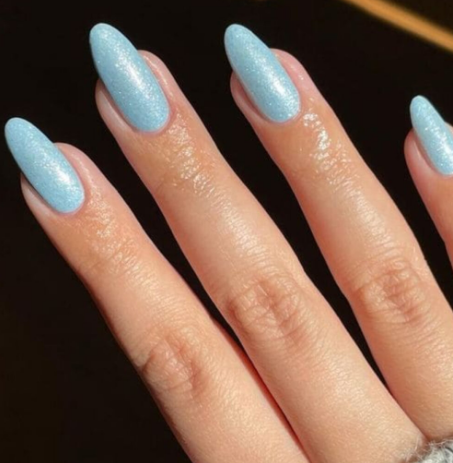 Icy Blue Minimalism summer nails