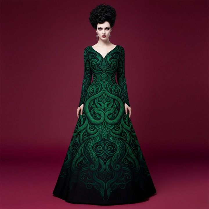 Ophidiophobia: Serpentine Chic Fear Dress