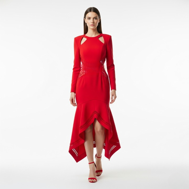 The Bold Red Statement broke up dress