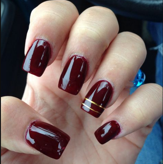 Burgundy Wine Square Fall Nail