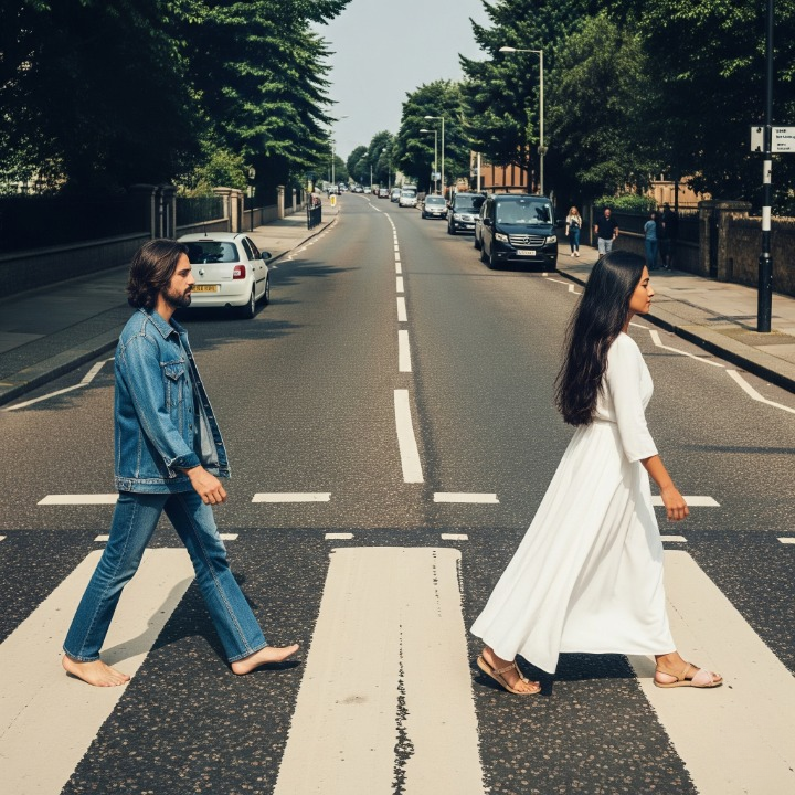 Effortless Minimalism: The Beatles' "Abbey Road" cover dress