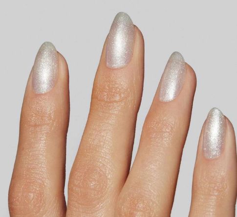 Barely-There Shimmer white fall nails
