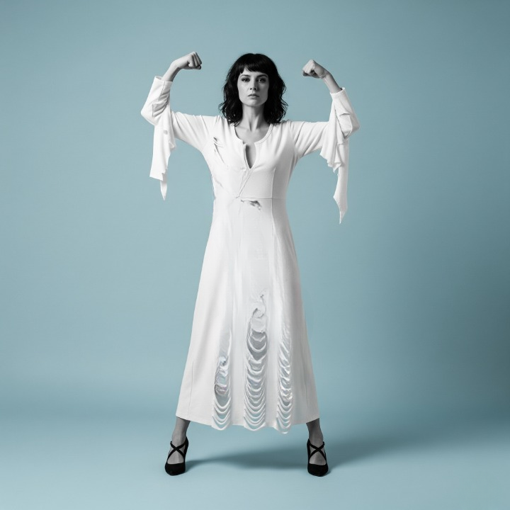 The All-White Power Move broke up dress
