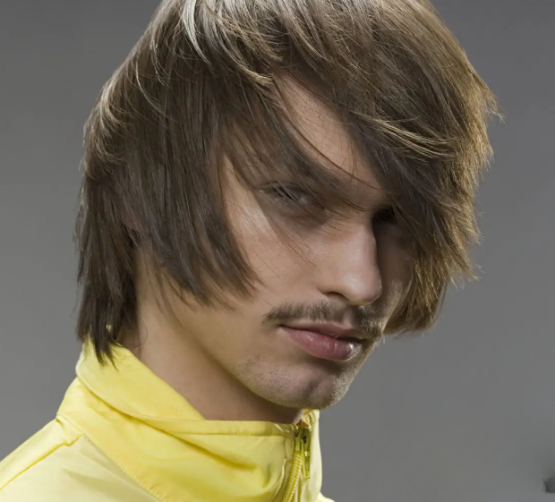 Long Flowing Side Part Hairstyles For Men
