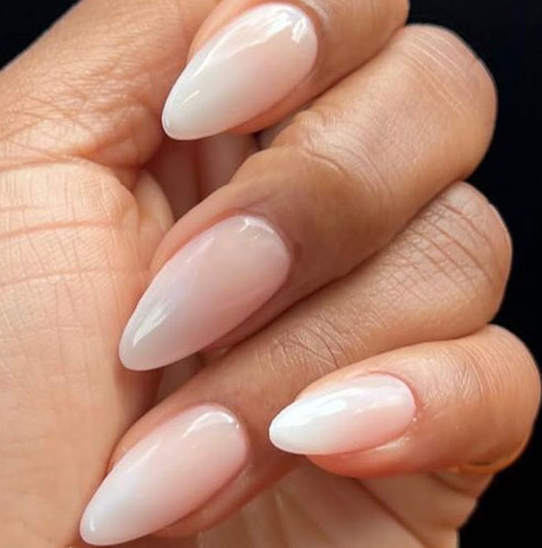 Modern French Fade white fall nails