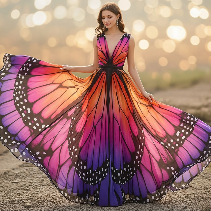 The Sunset Ombré Butterfly Dress Like a Butterfly