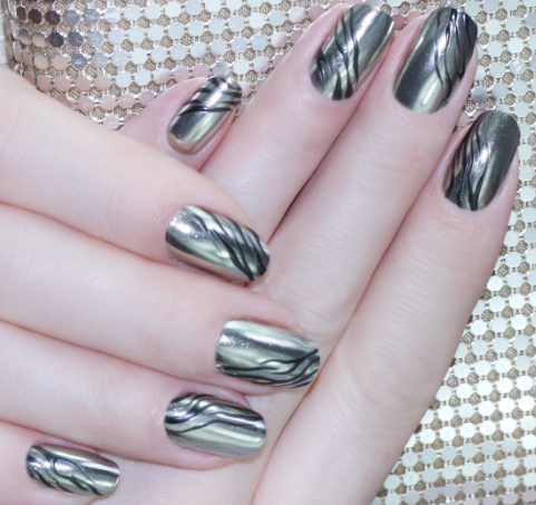 Metallic Foil French Tips French Tip Nails