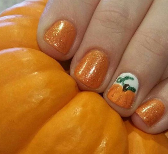 Maple Leaf Gold Square Fall Nail