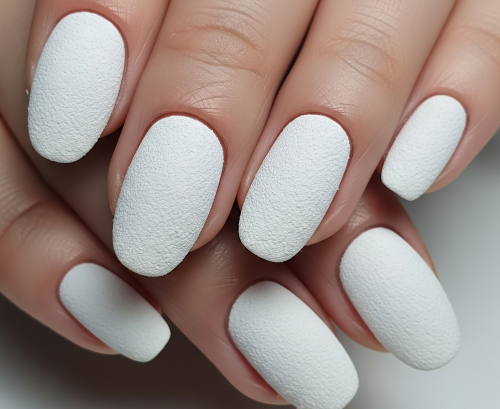 Crushed Velvet White white fall nails