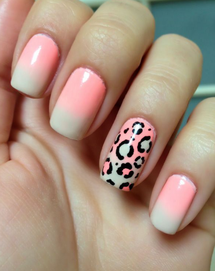 Ombré Leopard Fade Technique Leopard Print nail