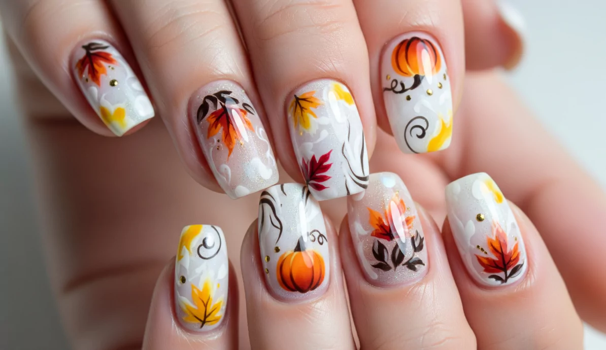 21 Dreamy White Fall Nail Designs That Will Own 2025