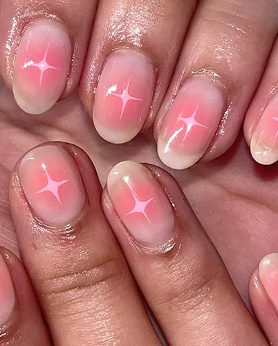 mauve blush manicure, TikTok nail trends,