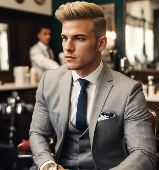 Pompadour barberstyle2025 lowfadeformen