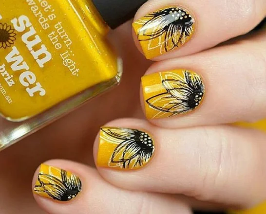 Supersized Sunflower Drama Sunflower Nail