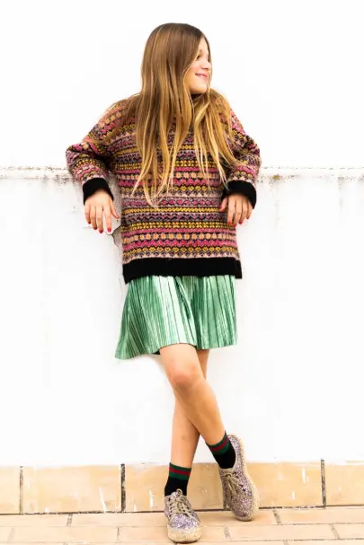 Textured Knit Sweater + A-Line Skirt: Texture Play CurvyChicLooks Curvy spring outfit