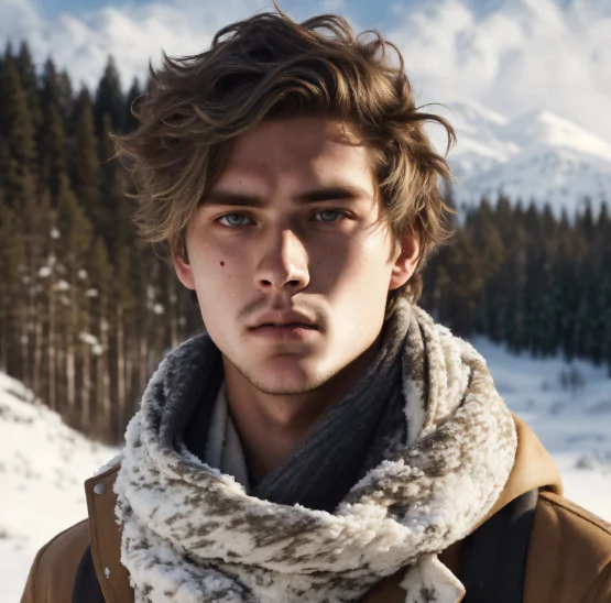 Strategic Layered Chaos Messy shoulder-length hairstyle with natural waves for men