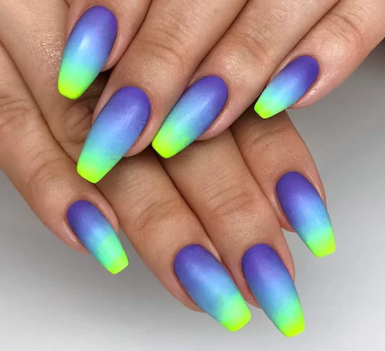Neon Nights Intensity Neon nights intensity nails with bold highlighter pink and electric accents, perfect for statement-making July nail colors and summer parties.