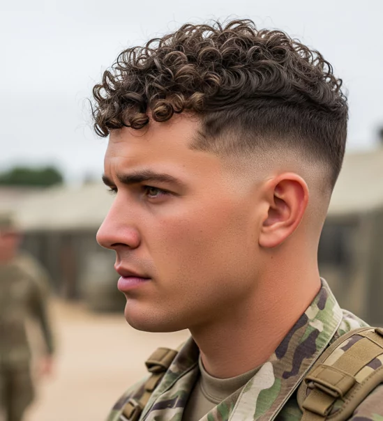 Curly Military Cut