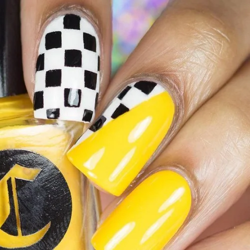 Checkerboard YellowFrenchTips