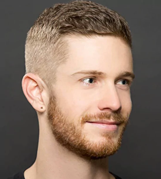 Classic Crew Cut
male pattern baldness styles, haircuts for receding hairline