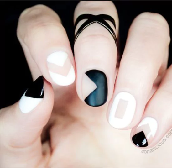 Negative Space Crescents
autumn white nail designs