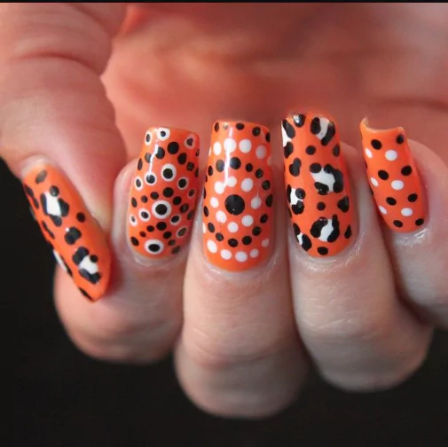 Burnt Orange Skittle Nails.
stylish burnt orange manicure looks, trending autumn burnt orange nail styles