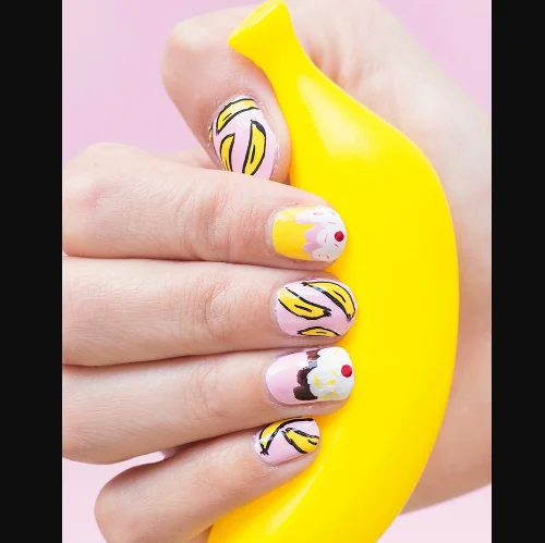Banana Split NailIdeasForSummer
