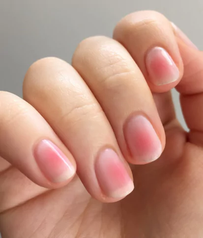 rosy nail designs, Korean blush nails