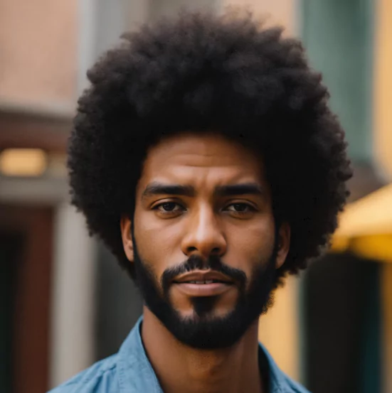 Tousled Afro Texture Cool hairstyle for men with natural waves and layered top