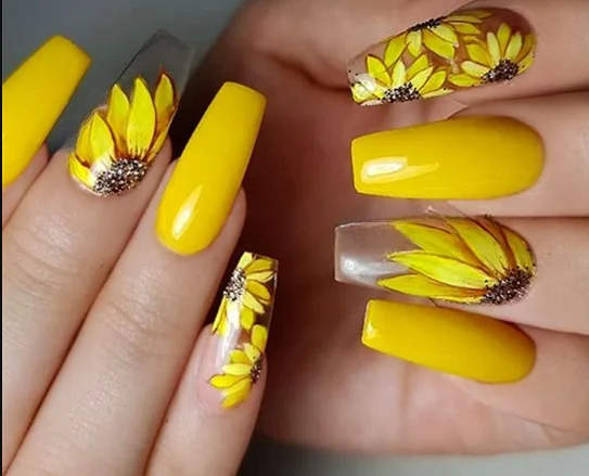 Butter Yellow Mastery Sunflower Nail