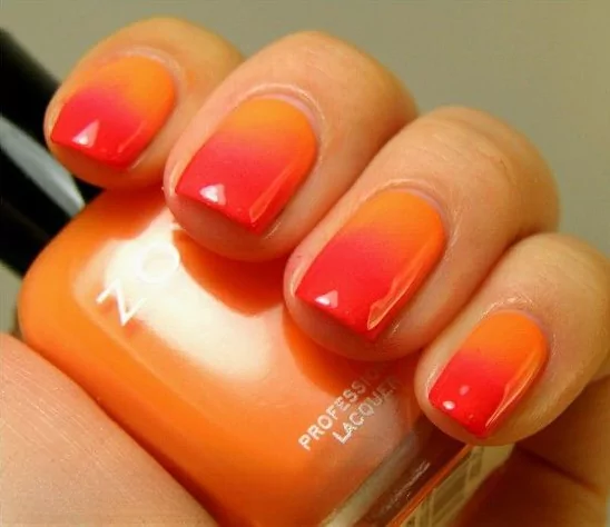 Burnt Orange Ombre Gradient
burnt orange French tips, burnt orange aura nails