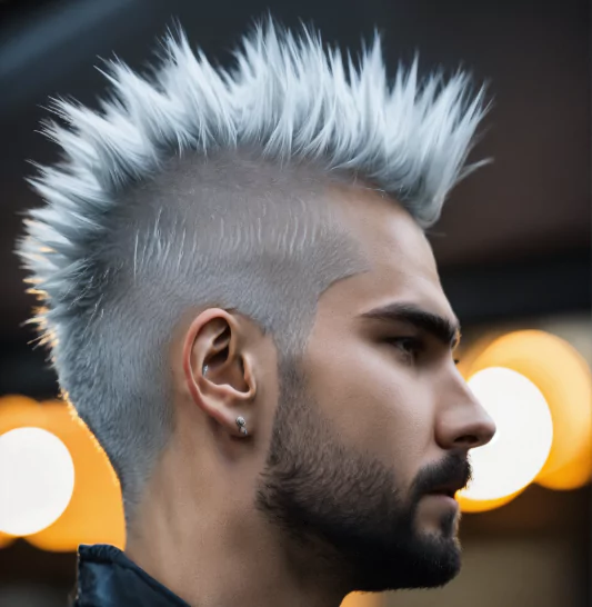 Spiky Texture with High Fade
Textured messy men’s haircut with choppy layers and matte finish