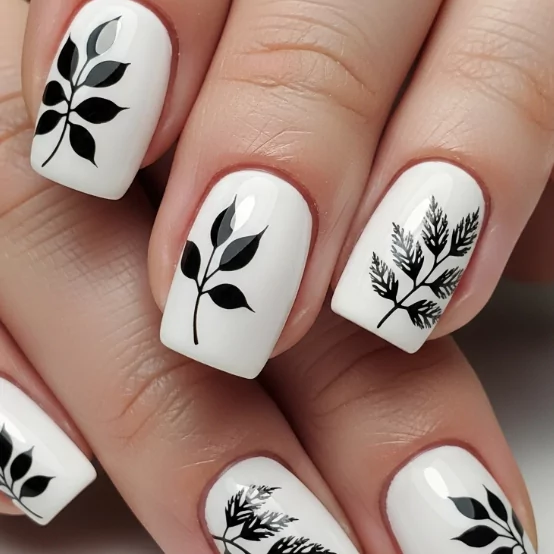 Delicate Leaf Silhouettes
cozy fall manicure