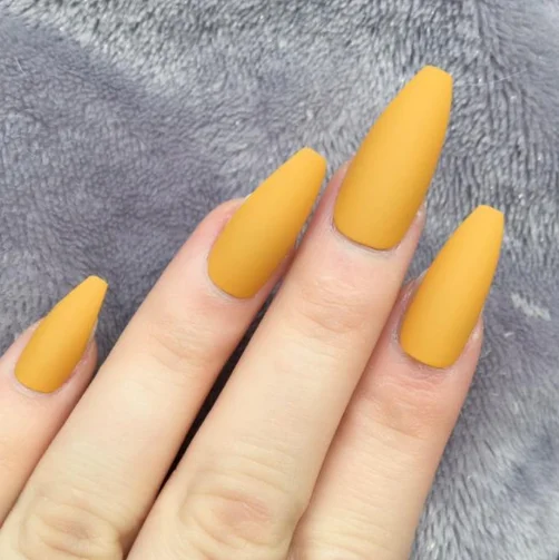 Mustard Matte BrightNailArt yellow nail