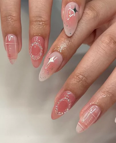 DIY blush nails,