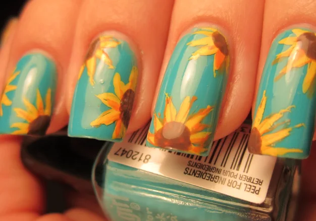 3D Sculptural Art Sunflower Nail