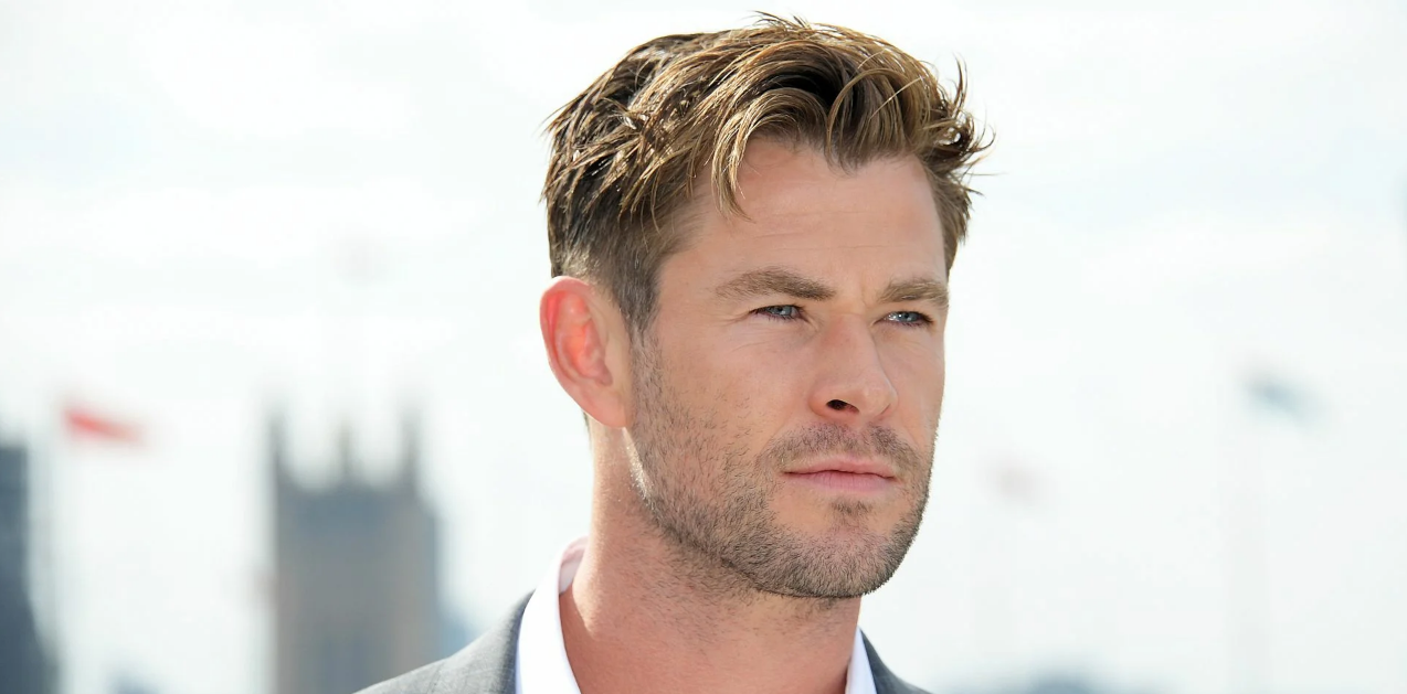 Chris Hemsworth Widow’s Peak Hairstyle male hairstyles with widows peak