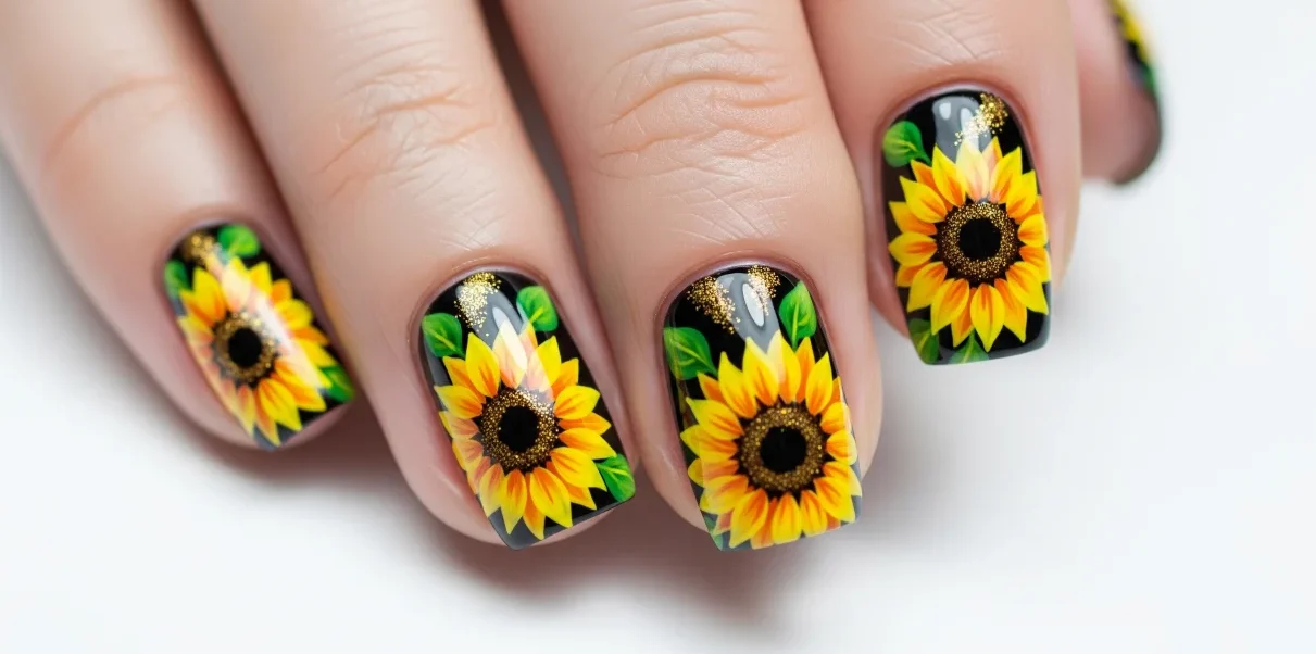 27 Sunflower Nail Designs to Bring Some Sunshine to Your Mani