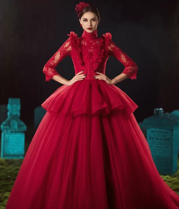Deconstructing the Dress: Victorian Gothic Perfection
beetlejuice red dress